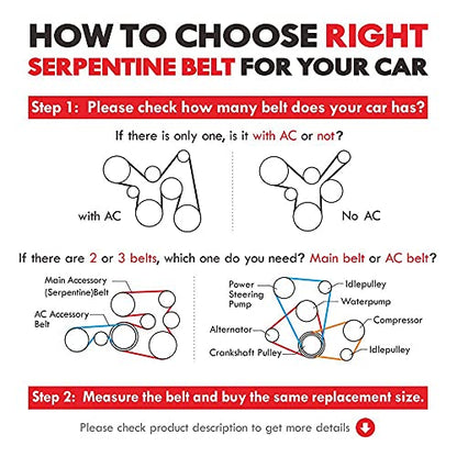 MOCA 6PK1960 Serpentine Belt for Cadillac ATS & CTS, Chrysler 200, Dodge Grand Caravan & Journey, Subaru Forester 2.5L, Ram C/V 3.6L (2011-2019)