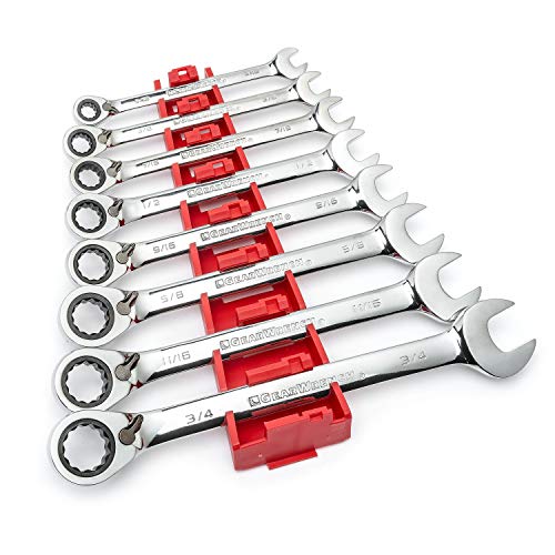 GEARWRENCH 8 Pc 72T Reversible Ratcheting Combination SAE Wrench Set |9533N