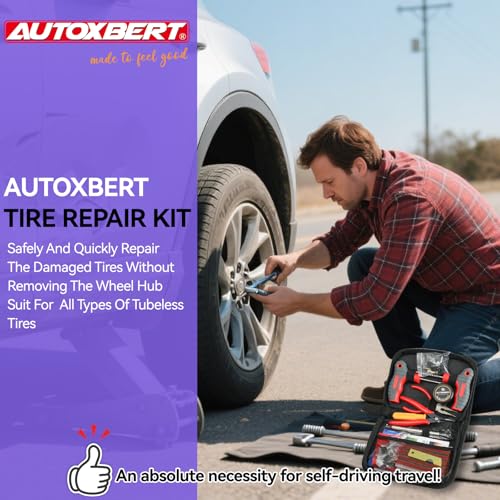 Flat Tire Repair Kits, 75 PCs Tire Screw Plug Kit with Screwdriver - size: 75pcs Compact+kit