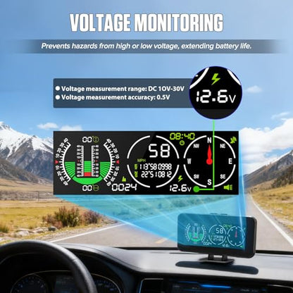 MR CARTOOL M60 GPS Speedometer for Car, Inclinometer Digital with Compass - size: M60, style: M60