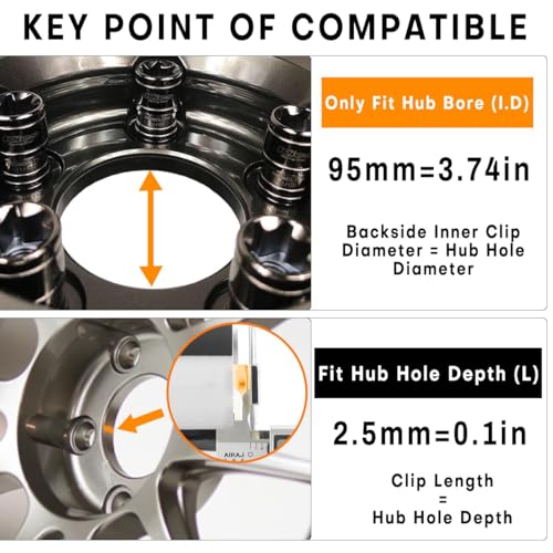 4PCS 102mm(4.02in)/95mm(3.74in) Car Wheel Center Caps Black for # 81232090F - color: Silver