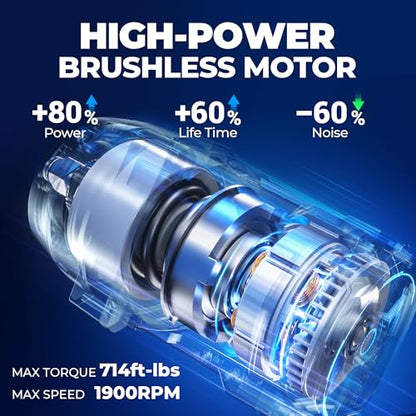 Dong Cheng 20V Brushless 1/2" Impact Wrench 1254 ft-lbs 5Ah Kit - style: 1x5.0Ah Battery