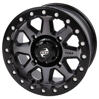 Tusk 4/137 Uinta Beadlock Wheel 15x7 5.0 + 2.0 Gunmetal/Black Compatible with Can-Am Maverick Trail/Sport/X3/Commander/Defender HONDA Talon Pioneer 1000/1000-5/1000-6