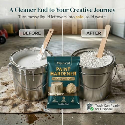 Meuvcol Paint Hardener for Disposal,12 Pack Fast Acting Paint Drying Powder