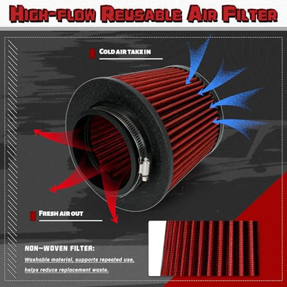 PTNHZ Aluminum Alloy Cold Air Intake Pipe Kit Compatible With BMW F30 F32