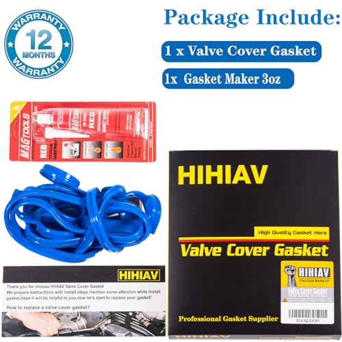 VS50530R 2001-2012 Compatible with Pontiac Vibe Scion TC XB Toyota Camry Corolla Highlander Matrix Rav4 Valve Cover Gasket & High Temperature(650º F) Gasket Maker 2.0L 2.4L L4 2AZFE 1AZFE VS50362