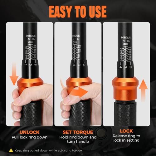 10PCS Torque Wrench Set 1/4 3/8 1/2-inch Drive Click