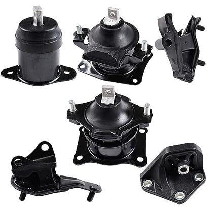 Engine Motor and Transmission Mount 6PCS for Honda Accord 2.4L 2003-2007 Auto Transmission- Replaces A4526HY, A4517, A4509, A4542, A4516, A4510, Front, Right, Rear, Upper Mounts - size: Honda Accord 2.4L 2003-2007