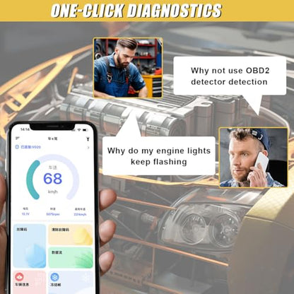 ZIMISI OBD2 Scanner Reader, Car Code Reader Connect to Phone, Auto Diagnostic Scan Tool, OBD2 Scanner for Reset/Clear Car Engine Error Code, Fits iPhone & Android