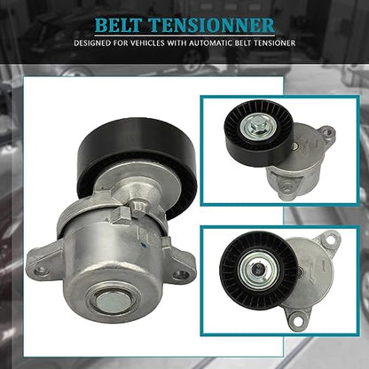 IRONTEK 3R3E6B209EE Belt Tensioner Pulley Assembly fit for Ford (2015-2017 Expedition/ 2011-2017 Mustang/ 2015-2019 Transit/ 2015-2021 Transit-150/2015-2021 Transit-250) #89655 39221 - size: 3R3E6B209EE