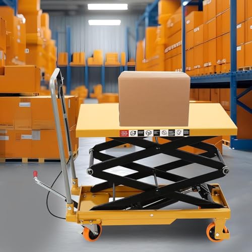 YIYIBYUS Hydraulic Lift Table Cart 51" Lifting Height Scissor Cart