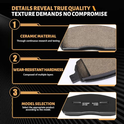 D1083 Front Ceramic Brake Pads Kit Fit For Ford F-150 2004-2009, For Lincoln Mark LT 2006-2008 - style: HZ1083