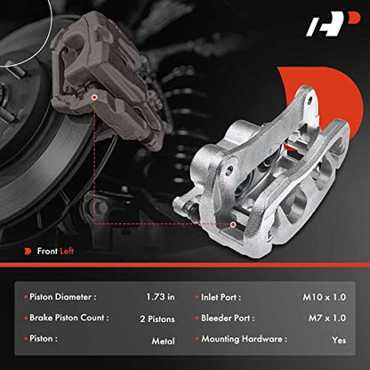 A-Premium Front Left Driver Disc Brake Caliper with Bracket - style: Front Driver Side