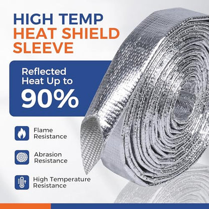 Automotive Heat Shield Sleeve High Temp Sheathing Roll 3/8inch-22ft - size: 3/8"-22ft