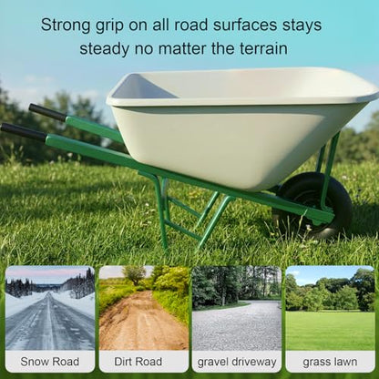 Storystore 13" Wheelbarrow Tires, 2-Pack 4.00-6 Flat Free Tire And Wheel with 5/8" or 3/4" Bearings, 1.75" Centered Hub for Hand Trucks, Wheelbarrows, Dolly, Wagon, Trailer - size: 13" (2 Pack)