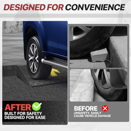 5.5" Rise Rubber Curb Ramp for Forklift, Driveway Sidewalk, Heavy Duty Car - size: 5.5" Rise Arrow
