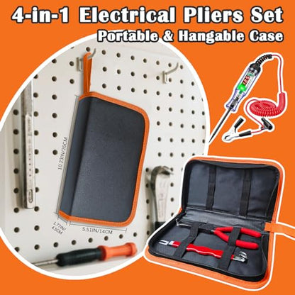 Electrical Disconnect Pliers Set – Automotive Electrical Tools & Connector Removal Tool Kit with Hose Clamp Pliers, Wire Terminal Separator, and Car Plug Connector - color: Red