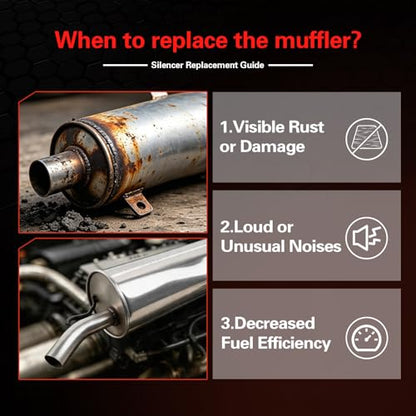 409 Stainless Steel Rear Exhaust Muffler Compatible for - size: 2004-2009 Toyota Prius 1.5L