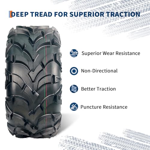 Garvee Pack of 2 ATV UTV Tires 22x10-9 Tubeless - size: AT22X10-9, style: Pattern D