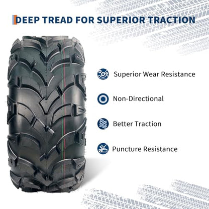 Garvee Pack of 2 ATV UTV Tires 22x10-9 Tubeless - size: AT22X10-9, style: Pattern D