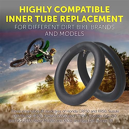 AR-PRO (4-Pack) 2.50/2.75-10 Dirt Bike Replacement Inner Tubes Heavy Duty|Compatible with Honda Crf50 /Xr50, Razor MX650 / MX500, Suzuki DRZ70 / JR50, Yamaha PW50 - size: 2.50/2.75-10" (Pack of 4), TR4 Valve