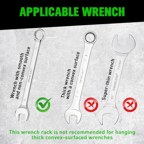 SWANLAKE Magnetic Wrench Organizer Toolbox Holder, 4-Pack SAE (1/4'' to 1-1/16''), Metric (6mm to 27mm) Wrench Organizers, Total Hold 60 Slots Ratchet Holders for Tool Box - style: 60-Slot Red&Blue