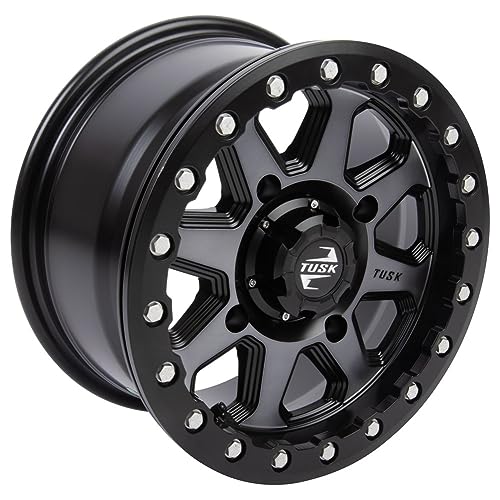 (4 Pack) 4/156 Tusk Uinta Beadlock Wheel 14x7 5.0 + 2.0 Gunmetal/Black For POLARIS RZR XP 1000 Trails and Rocks Edition 2018-2022