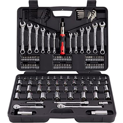 MECHMAX 161-Piece Mechanics Tool Set with SAE Metric Sockets - style: 161 Piece