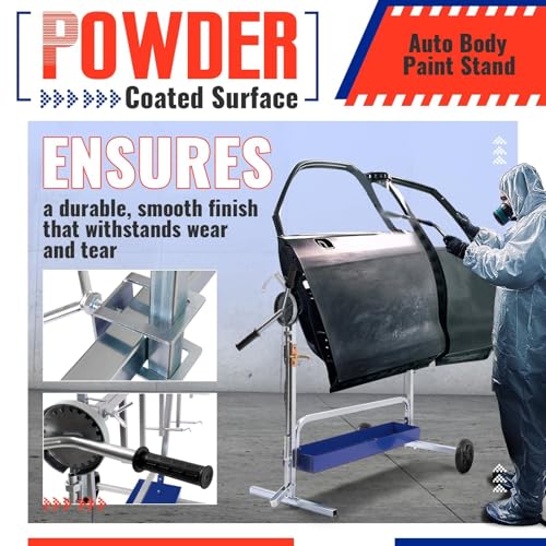 Rotating Paint Stand Universal W/Tool Tray&360° Rotation Adjustable - color: Blue