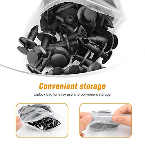 GOOACC 100PCS Nylon Bumper Fastener Rivet Clips 8mm Replacement for GM #21030249, Ford #N807389S VW Auto Push Pin Rivets Automotive Furniture Assembly Expansion Screws Kit - color: 100Pcs Clips 8mm