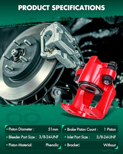 SCITOO 1PC 18-4679 Rear Driver/Passenger Side Disc Brake Caliper - size: Rear Driver[18-4679]Red