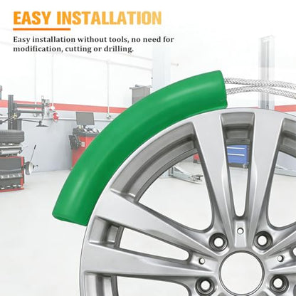 5PCS Car Tire Changing Rim Protector, Vehicle Fixing Wheel Changer Guard Edge Saver, Auto Tyre Changing Hub Rim Protective Cover, Universal for Sedan Truck Motorcycle (Green) - color: Green