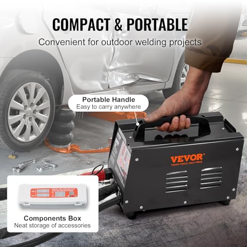 VEVOR Spot Welder Dent Puller, 3KW Stud Welder Dent Repair Kit with 2 Welding Guns, Auto/Manual Welding & 7 Modes, 110V Auto Body Spot Welding Dent Repair Machine for Car, Truck Dent Repair - style: Dual Welding Gun Version