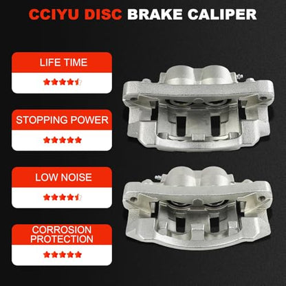 cciyu Front Left & Right Disc Brake Calipers With Bracket 18B4689 18B4688 - size: Front[18B4689+18B4688]