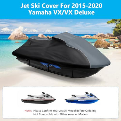 Jet Ski Cover for Yamaha VX/VX Deluxe 2015-2020 Waterproof 600D - size: For Yamaha VX/VX Deluxe 2015-2020