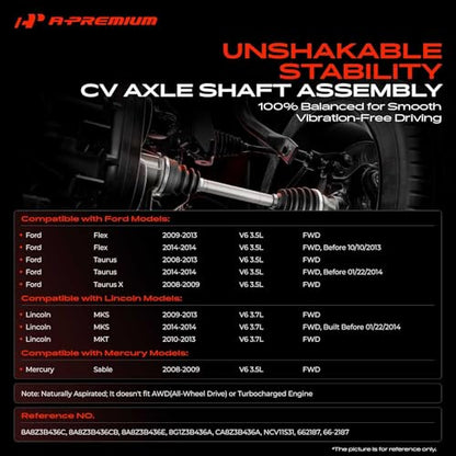 A-Premium Front Right Passenger Side CV Axle Shaft Assembly - style: Front Passenger Side