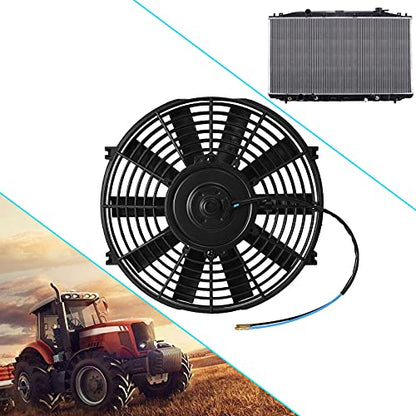 Mupera 12 Inch Electric Radiator Cooling Fan Puller w/Mount Kit 2Pcs - size: Straight-2Pcs X12 inch