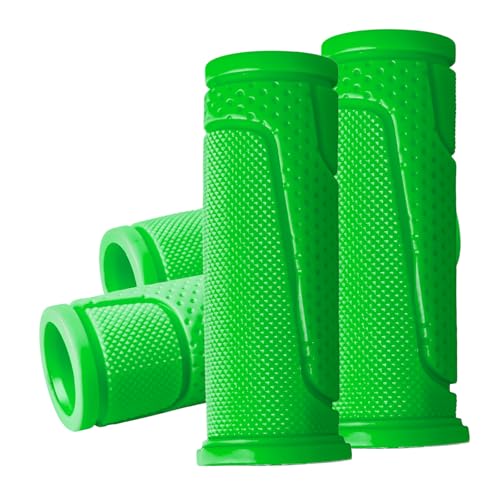 9-Color Kids Bike Handlebar Grips - Non-Slip TPR Bicycle Grips for Mini Bikes & Micro Scooters (22.2mm, 90mm) - color: Green