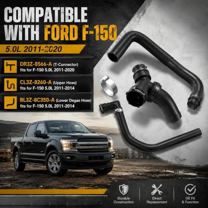 Upper Radiator Hose Y-Connector Lower Fit for Ford F150 5.0L 2011-2020