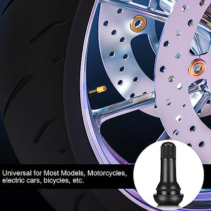 Tallew 500 Pieces TR413 Tire Valve Stems, Rubber Snap-in Tubeless, Black