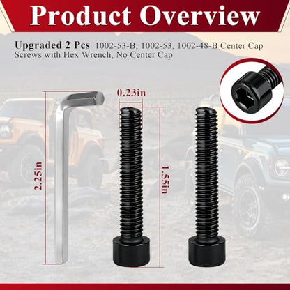 2 Pack Upgrade Fuel Wheel Center Cap Screws, with Adapter Tool - style: 2 Pcs 1002-53-B