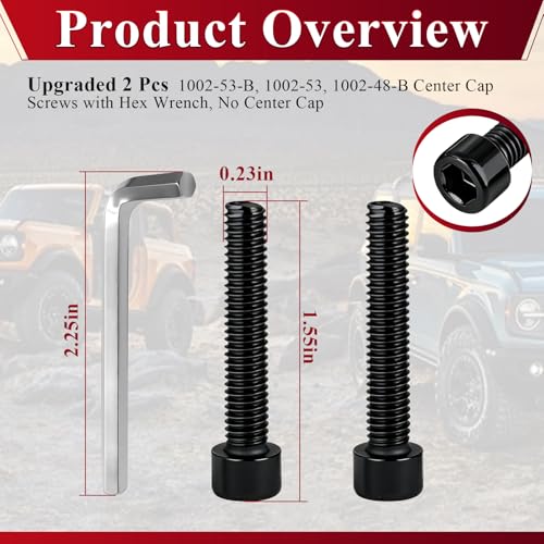 2 Pack Upgrade Fuel Wheel Center Cap Screws, with Adapter Tool - style: 2 Pcs 1002-53-B
