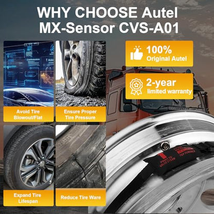 Autel CVS-A01 Fabric-Banded R14-17.5 Programmable CV TPMS Sensor 433MHZ Work with MaxiTPMS ITS600 CV Programmable Universal TPMS Sensor Designed for Commercial Vehicles