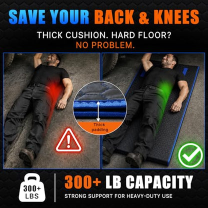 Magic Rolling Creeper Mat Portable Mechanics Mat - color: Blue & Black