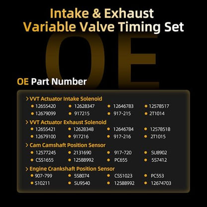 Intake+Exhaust Camshaft Position Actuator VVT Solenoid