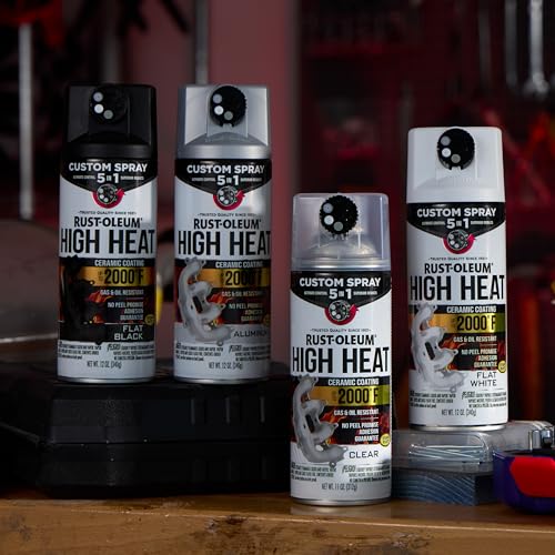 Rust-Oleum High Heat 5-in-1 Spray Paint, Flat White - color: Flat White, size: 12 Ounce (Pack of 1)