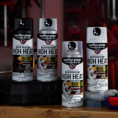 Rust-Oleum High Heat 5-in-1 Spray Paint, Flat White - color: Flat White, size: 12 Ounce (Pack of 1)