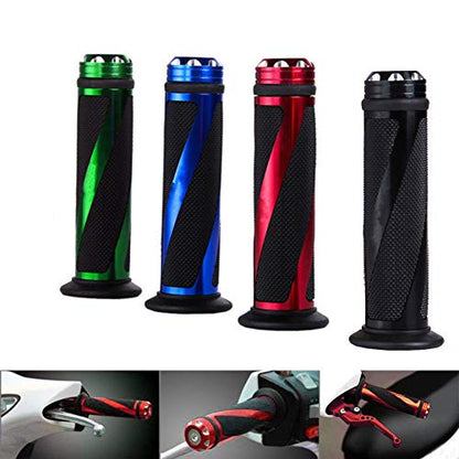 7/8" Aluminum Rubber Gel Hand Grips for Motorcycle Sports Bikes Handlebar - color: Blue