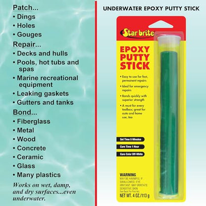 STAR BRITE Epoxy Putty Stick for Quick, Versatile, Permanent Repairs - style: Fiberglass, Wood, Plastic