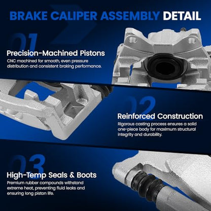 Rear Brake Caliper Assembly for Dodge Nitro 2007-2011 3.7L 4.0L - size: Rear [18B5047 & 18B5046]
